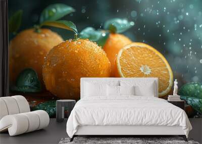 Fresh ripe oranges Wall mural