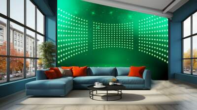 green light on the stage in the hall Wall mural