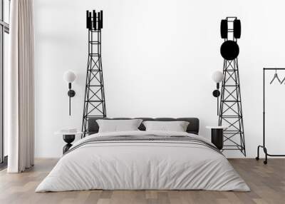 Telephone signal tower on the white background Wall mural