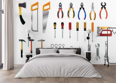 tools of technician on the white background Wall mural