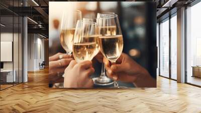 two glasses of champagne Wall mural