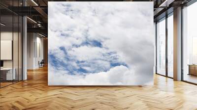 The sky was covered with very white clouds. Wall mural