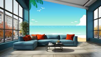 Landscape with summer coast and thunderheads Wall mural