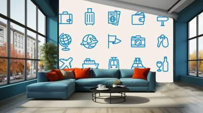 Set of icons about travel, hotels, etc. Wall mural