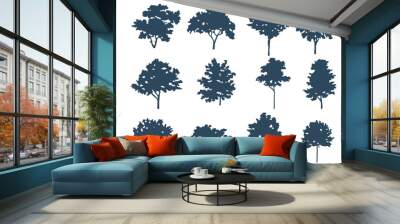 Vector illustration of tree silhouette Wall mural