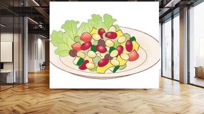 White Bean Salad in a plate. Wall mural