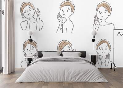 Illustration material: beauty, skin care, trouble, set, variation Wall mural