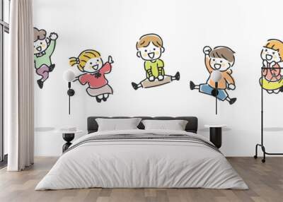 ジャンプする子供たち Wall mural