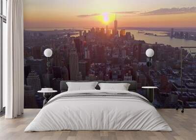 Amazing_aerial_panoramic_view_of_Manhattan_with Wall mural