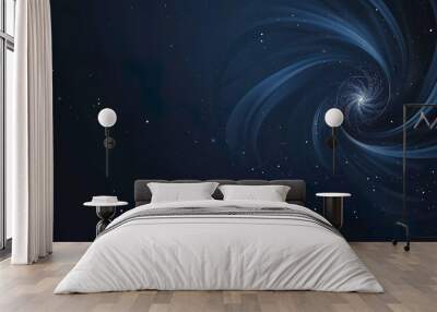 Dark_blue_background_with_big_twirl_Star Wall mural