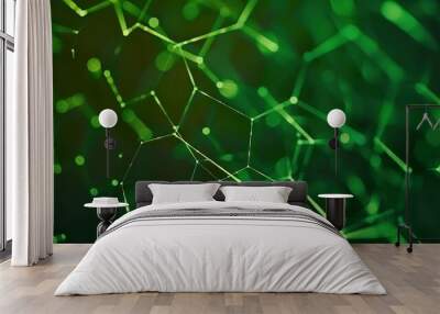 Green_gradient_small_fresh_hexagonal_geometric Wall mural