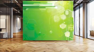 Green_Hexagonal_Medical_Display_Board_Background Wall mural