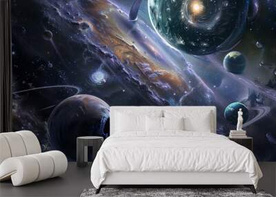 Planets_Galaxy_Space_background Wall mural