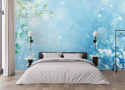 Blue_gradient_simple_and_fresh_frost_drop_poster Wall mural