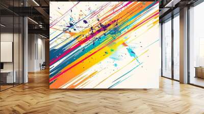 Colorful_geometric_lines_splatter_banner_background Wall mural