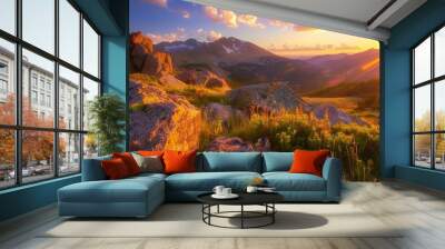 Sunset_Mountain_beautiful_scenery_photography_ Wall mural