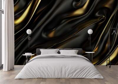 Black_gold_minimalist_silk_with_light_effect_for Wall mural