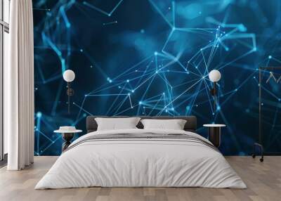 Blue_technology_abstract_geometry_background Wall mural