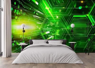 Border_display_board_background_green_technology Wall mural