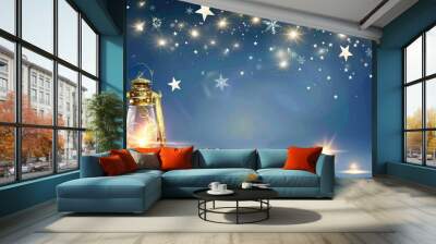 Christmas_Lamp_and_Shooting_Star_Background Wall mural