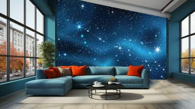 Constellations_Blue_sky_Star_Space_background Wall mural