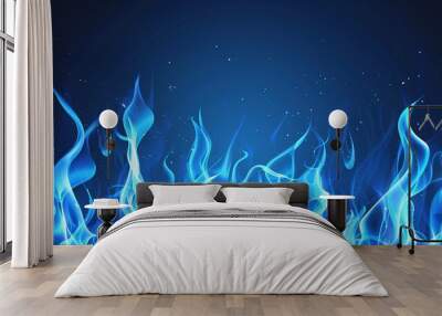 Shutterstock_Fire_vector_blue_flames_background Wall mural