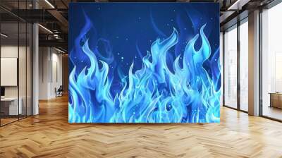 Shutterstock_Fire_vector_blue_flames_background Wall mural