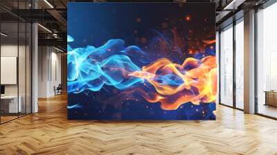 Shutterstock_Fire_vector_blue_flames_background Wall mural