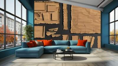 Vector_retro_distressed_kraft_paper_element Wall mural