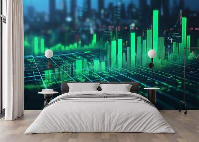 Stock Market on the Rise Wall mural