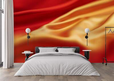 Elegant golden silk cloth on red background
 Wall mural