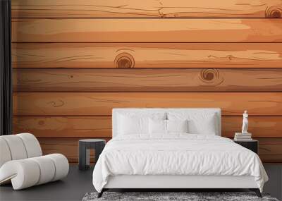 Hand drawn cartoon wooden plank background illustration
 Wall mural