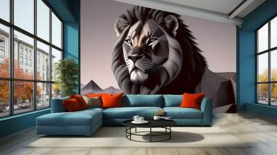 lion, background, material, illustration, art, graphic, design, cool, designer, Generative AI Wall mural