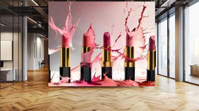 Colorful celebration of lipstick and beauty creativity Wall mural