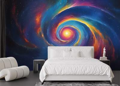 Cosmic whirl of radiant colors revealing the beauty and mystery of the universe Wall mural