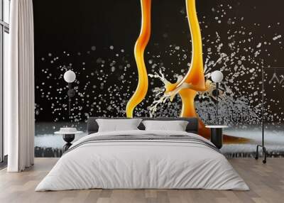 delicious caramel splash creating a decadent swirl of sweet richness Wall mural