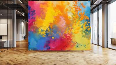 Dynamic Mix of Vibrant Hues Creating an Energetic and Abstract Visual Feast Wall mural