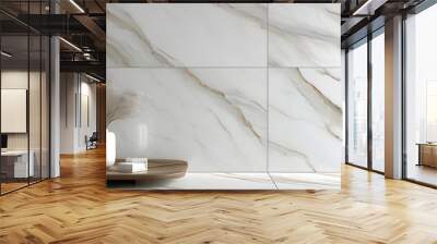 Elegant natural white marble texture as a sophisticated wallpaper design for contemporary interiors Wall mural