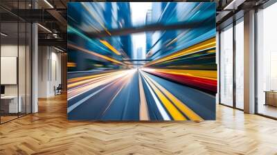 Energizing Urban Motion: A Vibrant Display of Speed and Innovation in Modern Transport Wall mural