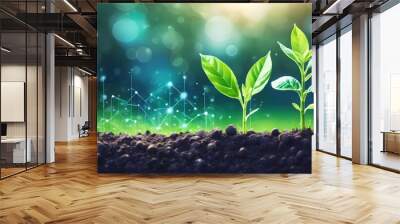 Financial Advantages of Investing in Sustainable Technologies Within ESG Framework Wall mural