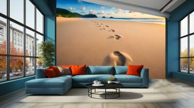 Footprints in the Sand Wall mural