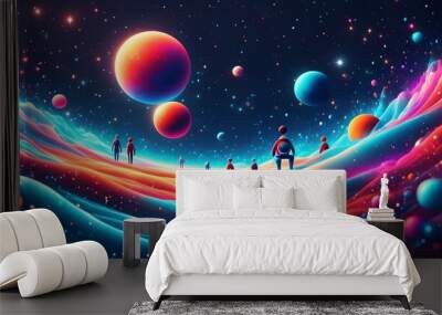 Galactic Adventures Among Stars and Celestial Wonders Wall mural