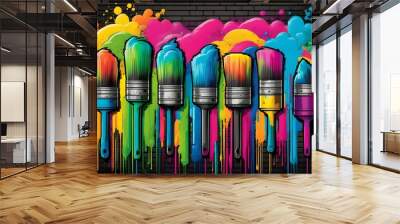 Grungy Vector Brush Collection for Creative Designs Wall mural