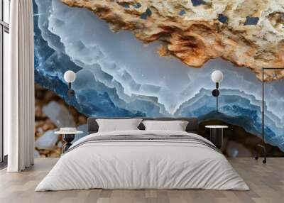 intricate details of natural quartz stone captured in macro view Wall mural