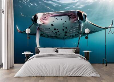 Realistic portrayal of Manta rays in their natural ocean habitat Wall mural