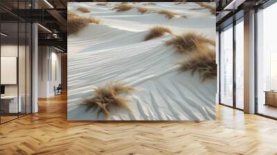 Seamless sandy texture pattern of white dunes and light clay in a chic boho summer desert landscape rendered in 3D Wall mural