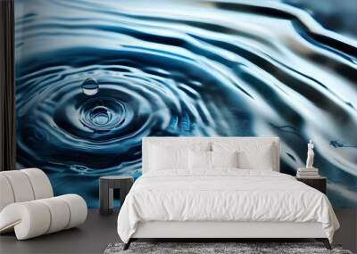 Serene water texture with flowing blue ripples Wall mural