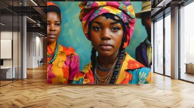 Soulful Moments of Vibrant Culture: Portraits Celebrating Black Individuals in the Transformative Era of the 1960s and 1970s Wall mural