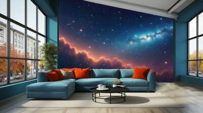 Starry Night Sky Theme for Website Banner Design Wall mural