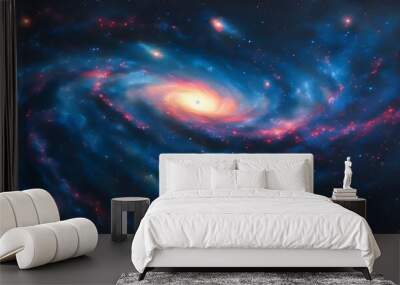 The colorful starry sky of the Milky Way, nebulae and stars intertwined, showing the mystery and grandeur of the universe. Wall mural